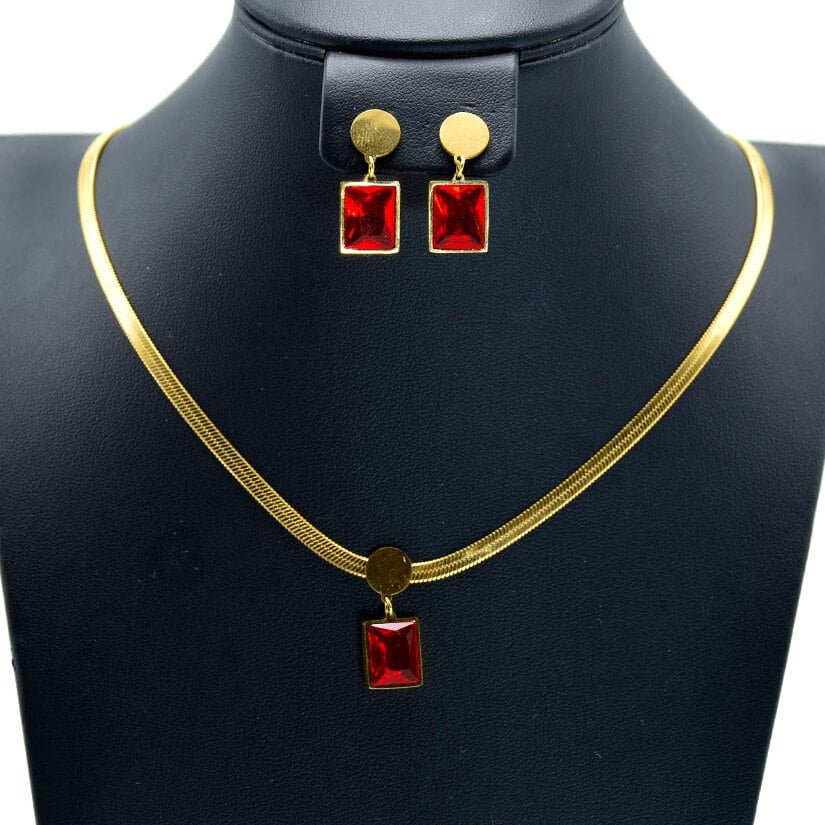 طقم بعقد بشكل افعى واقراط من الفولاذ المقاوم للصدأ العالي الجودة بضمان 8 سنوات Acier Inoxydable - الصورة 8