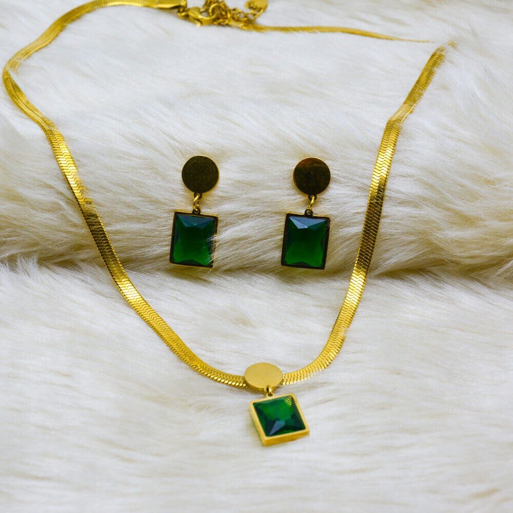 طقم بعقد بشكل افعى واقراط من الفولاذ المقاوم للصدأ العالي الجودة بضمان 8 سنوات Acier Inoxydable - الصورة 3