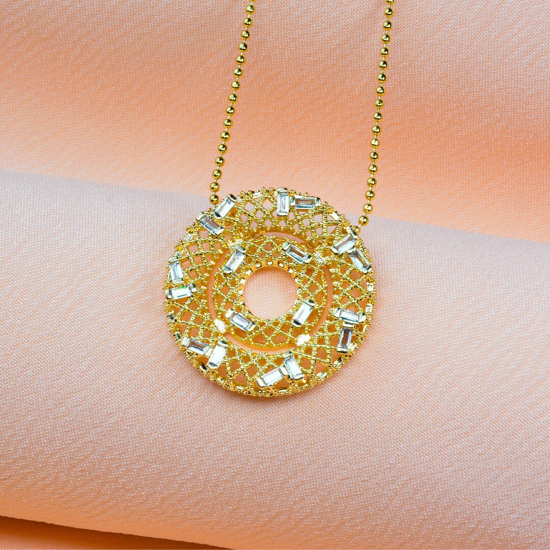 Parure Plaqué Or Chbika طقم الشبيكة احجار بيضاء شبيه الذهب 21 قيراط - الصورة 4