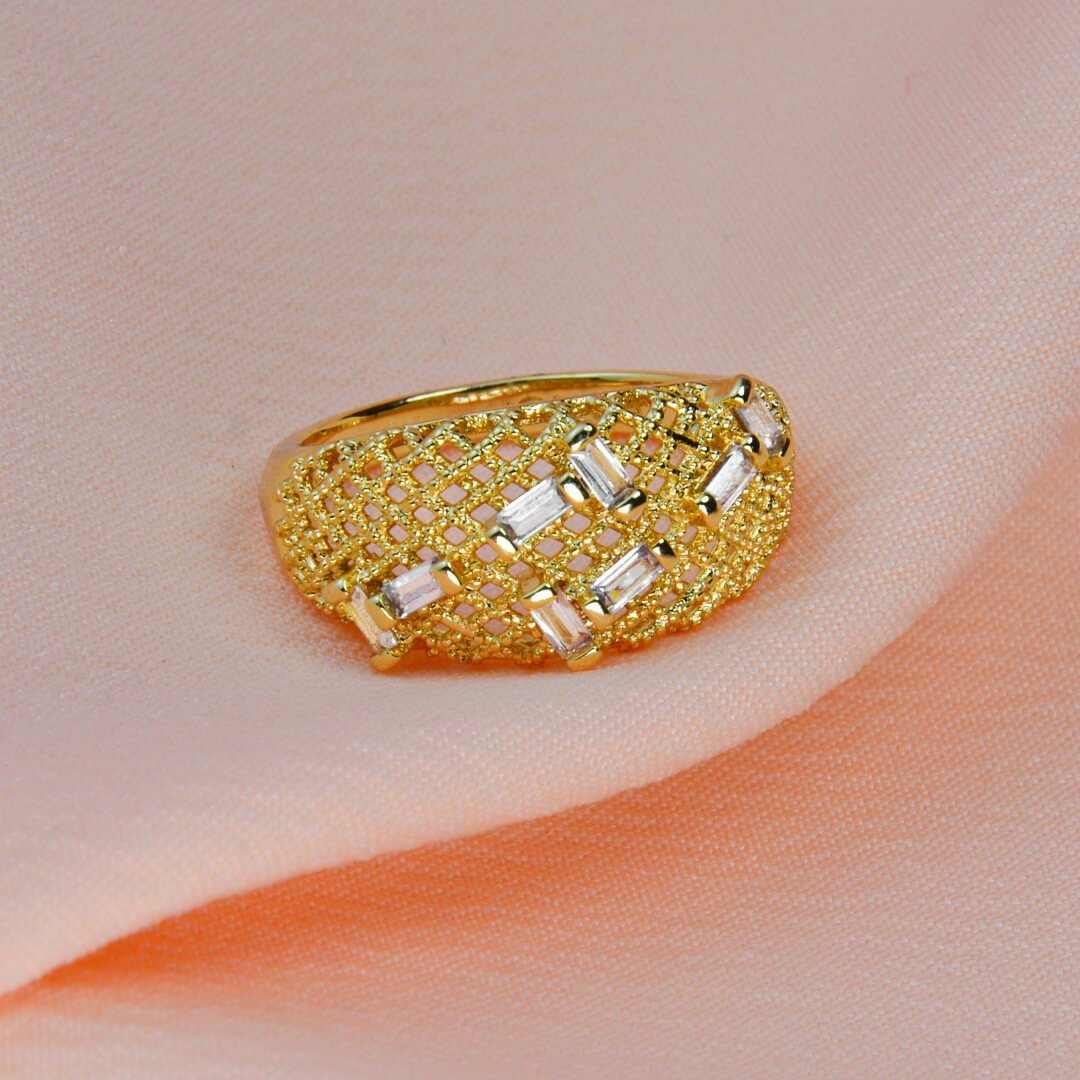 Parure Plaqué Or Chbika طقم الشبيكة احجار بيضاء شبيه الذهب 21 قيراط - الصورة 5