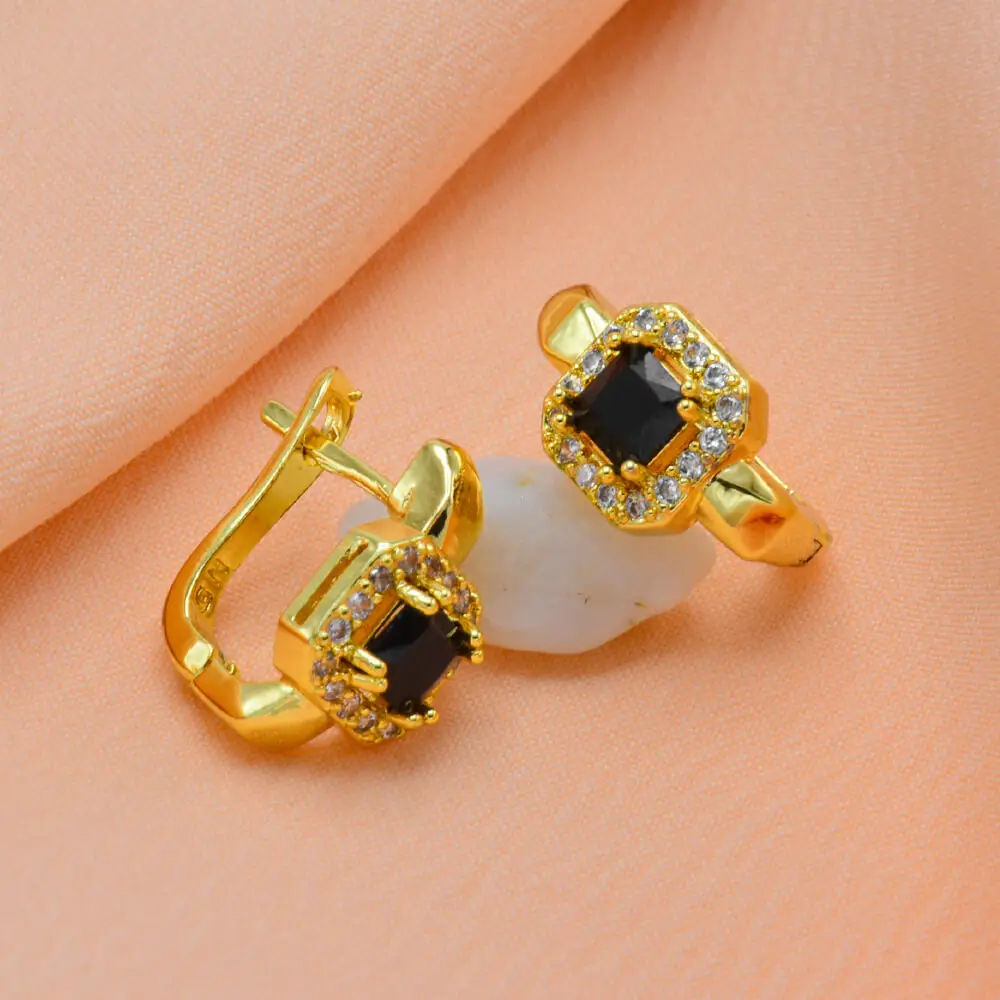 طقم الياقوت الاسود من البلاكيور شبيه ذهب 21 قيراط PARURE SAPHIR noir EN PLAQUÉ OR - الصورة 4